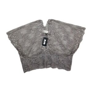 New Loyd Ford Top Womens 2 Short Sleeve‎ Lace Nylon Gray $478